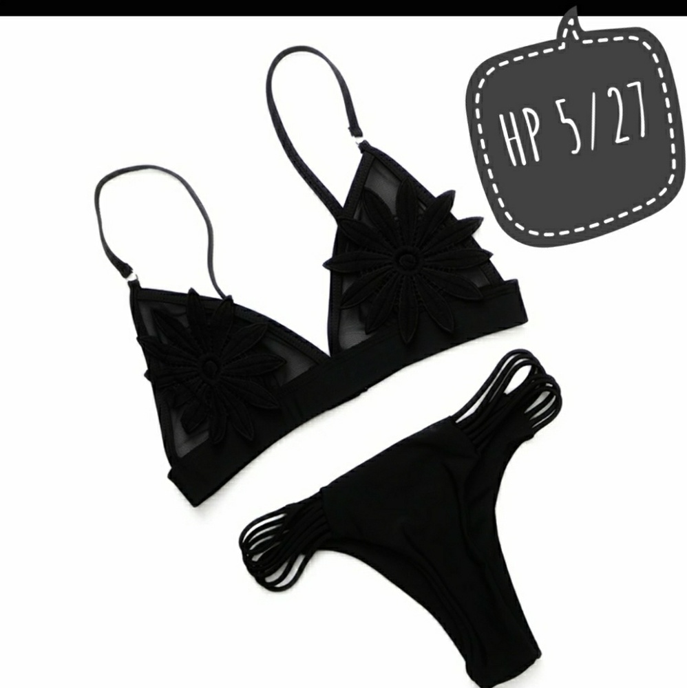 🚫RESTOCKING SOON🚫 Black Flower Mesh Bikini Set - Picture 8 of 8